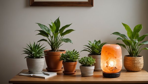 Transform your space: boost indoor air quality with salt lamps and live air-purifying plants